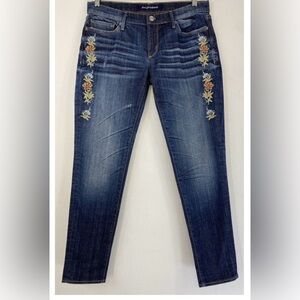 Driftwood Women's Dark Blue Embroidered Jeans